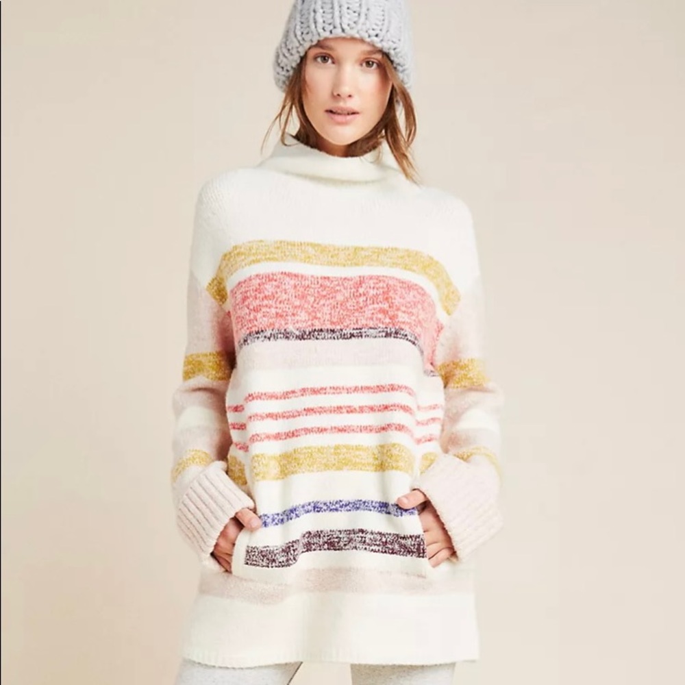 ANTHROPOLOGIE Striped Tunic Sweater